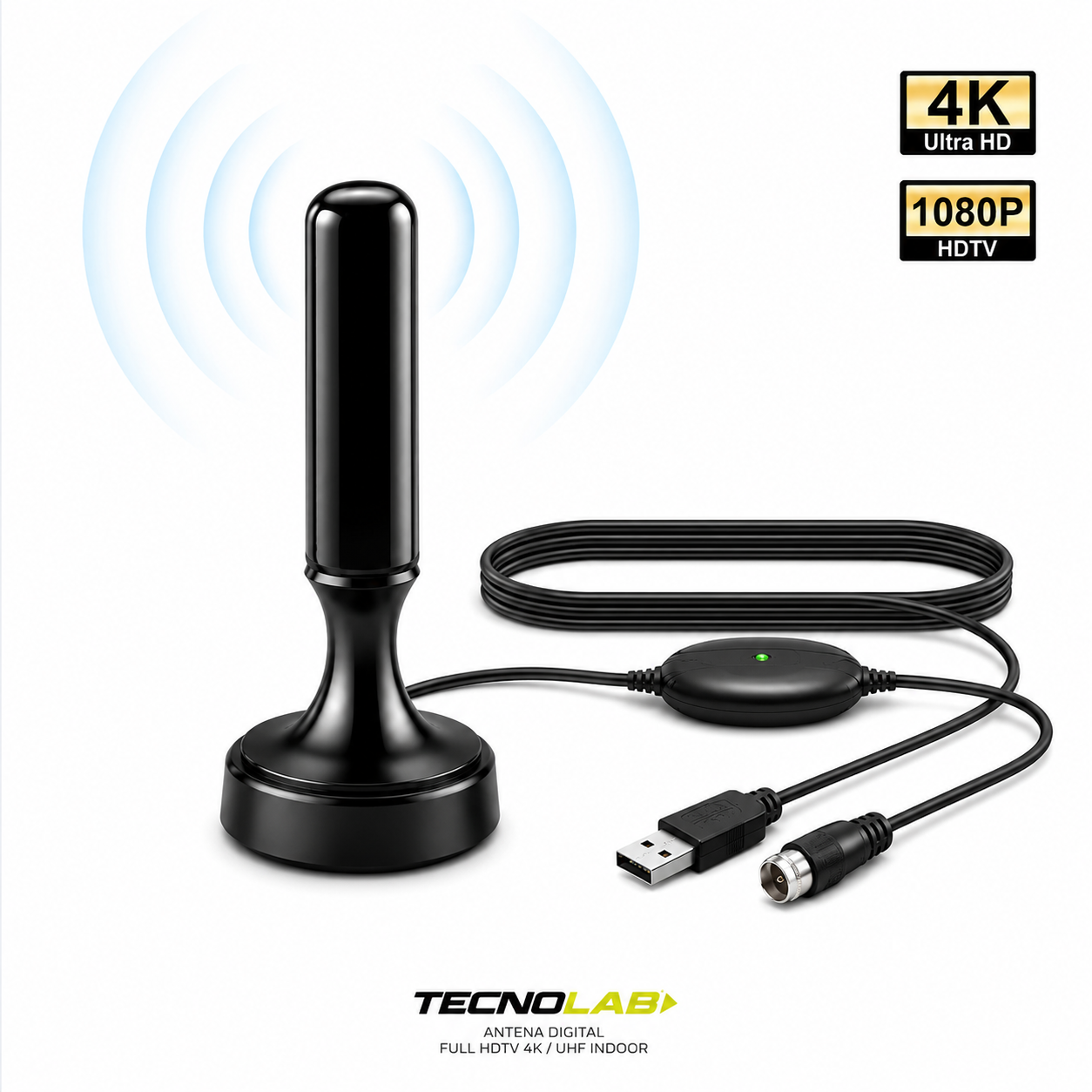 Antena de TV Digital Amplificada 5MT 4K Ultra HD / FHD TL590