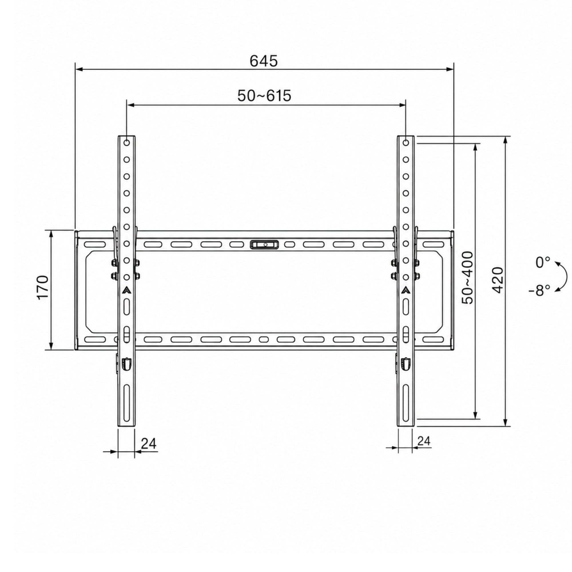 Soporte de TV Fijo de 32" A 80" 50 KG Max Acero Forjado BK50