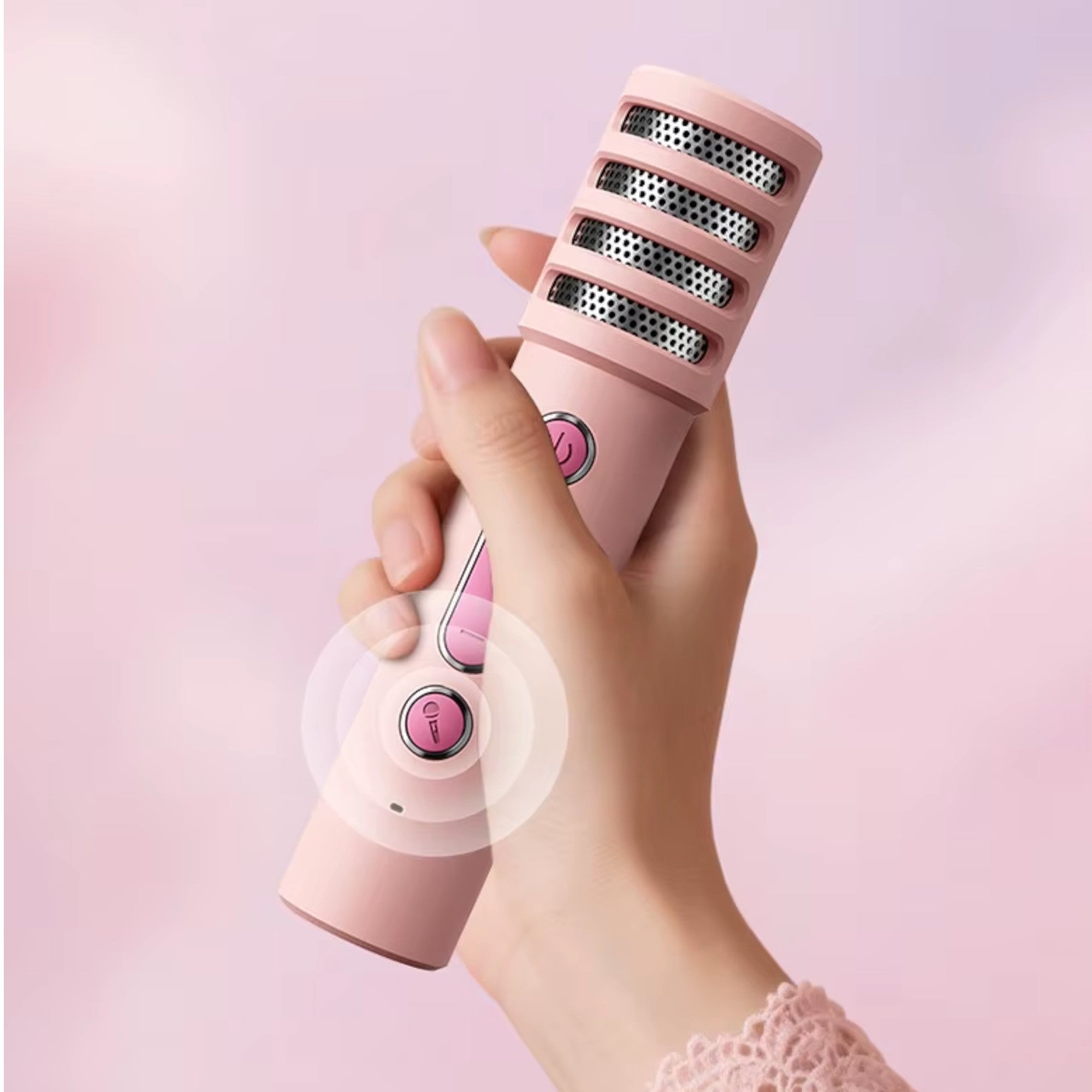Karaoke Infantil RGB con 2 Micrófonos Inalámbricos Pink My Lil Dual Voice