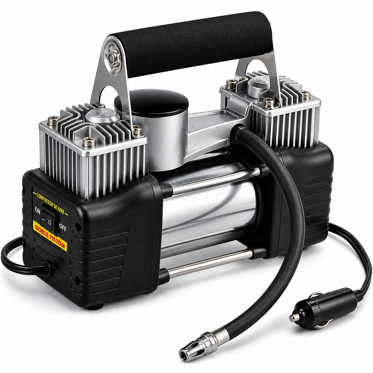 Compresor de Aire para Autos 12V Doble Cilindro 150 PSI Max