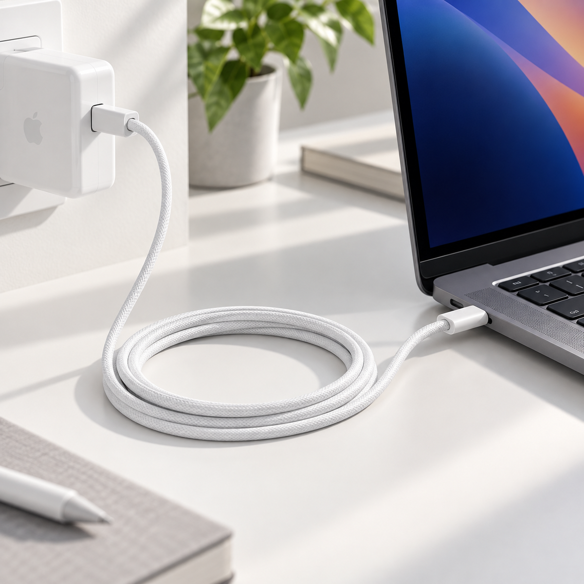 Cable USB-C a USB-C Apple 240W High Power White 2MT Original
