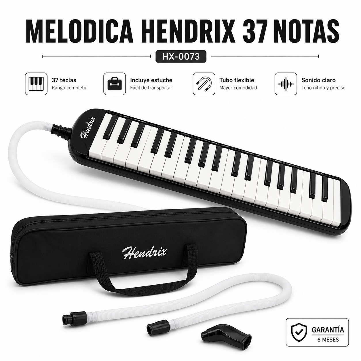 Melodica de viento de 37 Notas con Estuche de seguridad + Acc