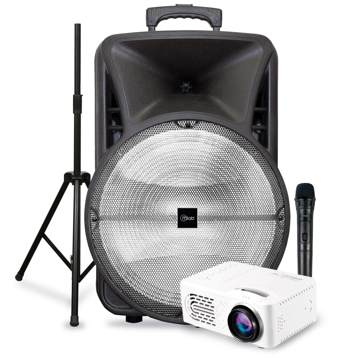 Pack Parlante Portatil 15" Havy Bass + Tripode + Proyector