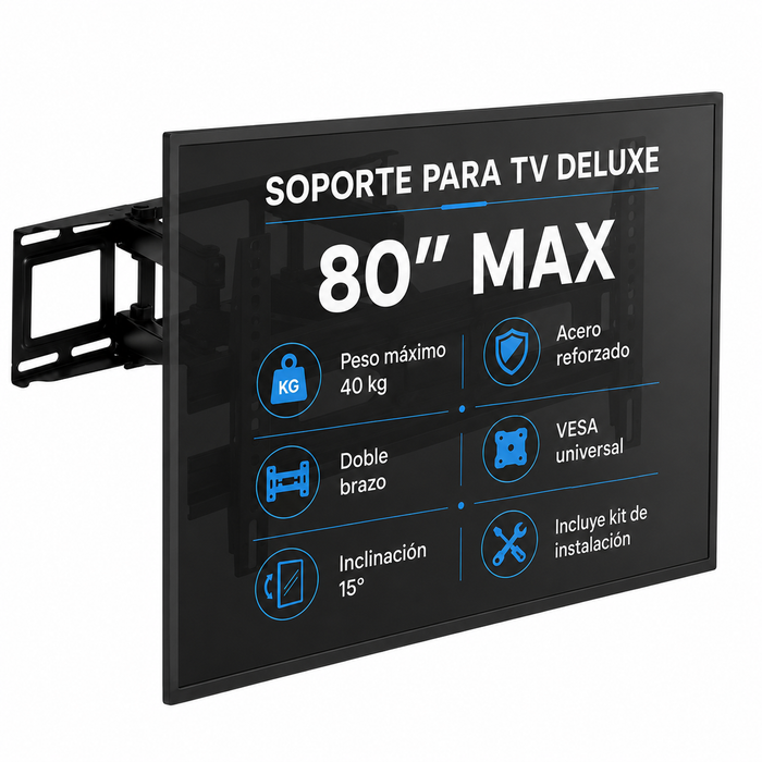 Soporte de TV Deluxe con Brazo Acerado Reforzado 80" Max