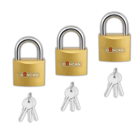 Pack de 3 Candados de 60mm Doncan de Acero Bronceado DCN-60