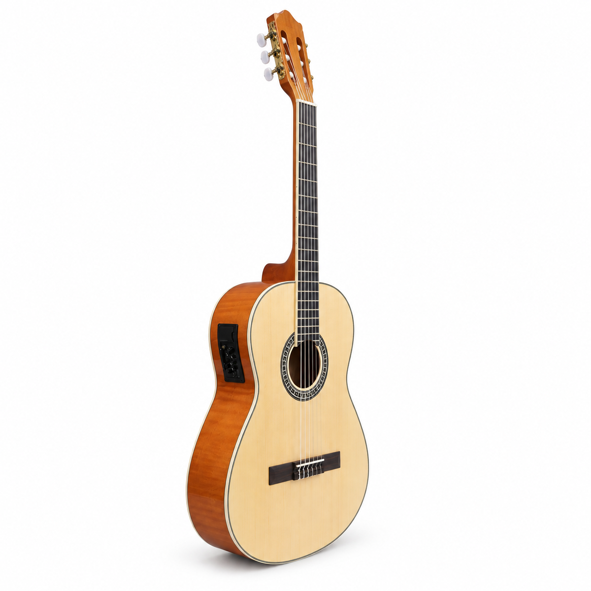 Guitarra Electroacústica Sevillana 39” Natural Estandar Con Alma Ajustable y Funda 8941