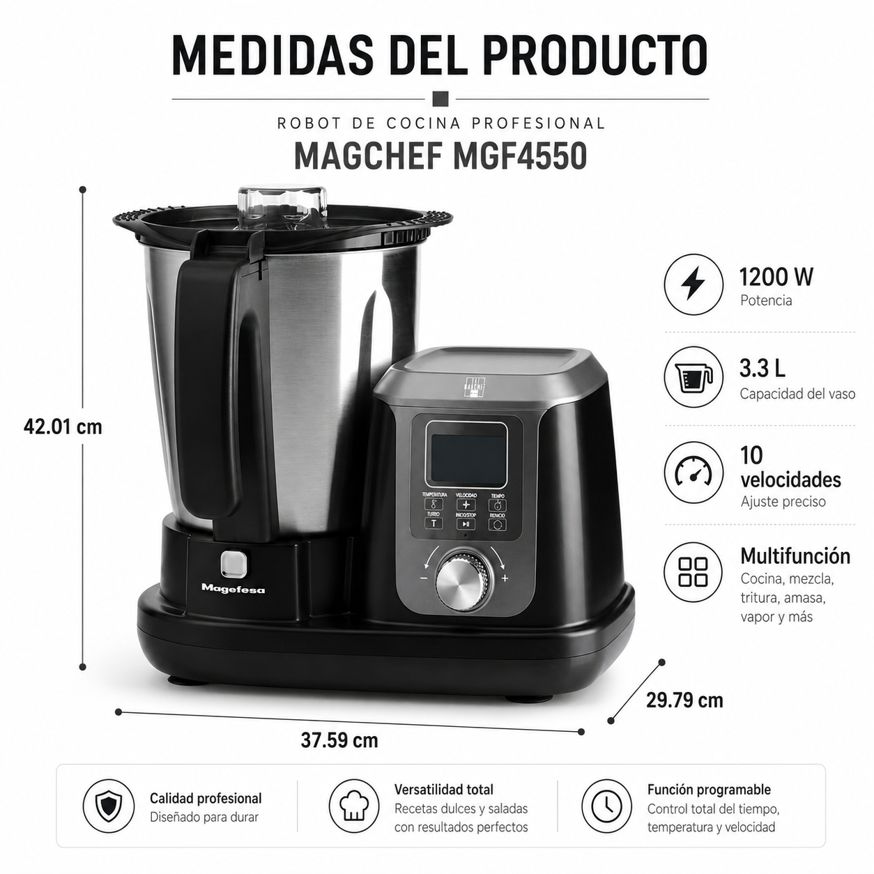 Robot de Cocina Profesional MAGCHEF Magefesa MGF4550 Premium