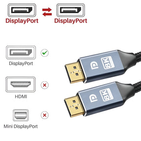 Cable DisplayPort 8K Profesional Video 32Gbps + Audio 32-Bit