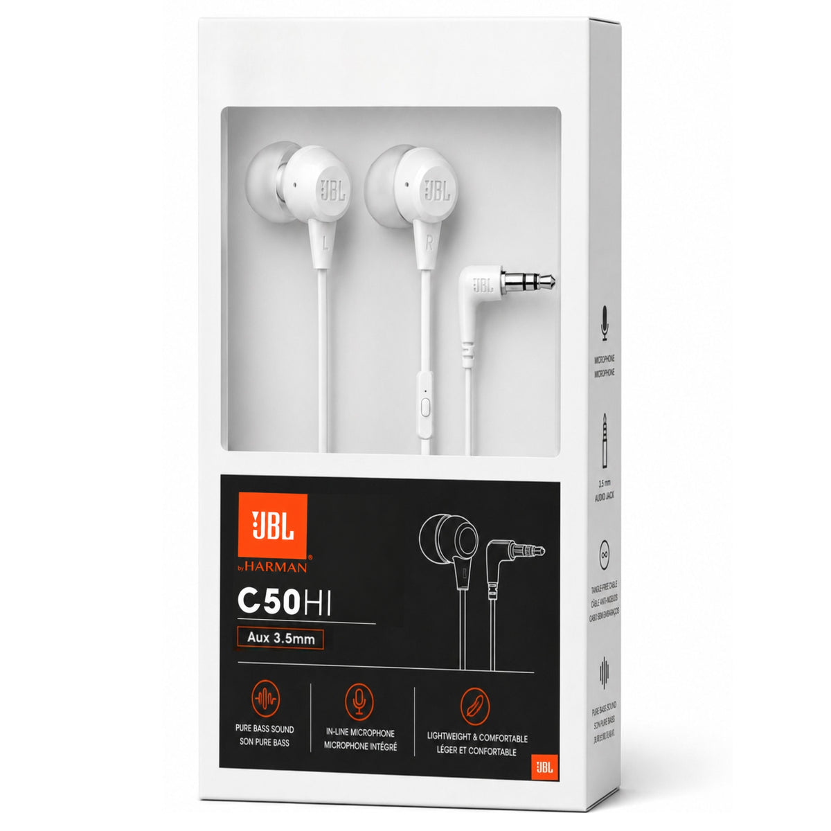 Audifono JBL In Ear con Manos Libre Harman C50 Hi Bass White