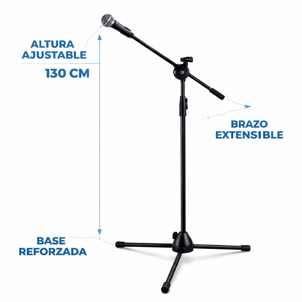 Atril De Microfono Profesional Telescópico / Ajustable MS200