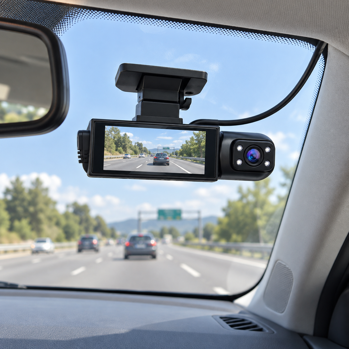Dashcam Cámara Frontal e Interior con Visión Nocturna FHD