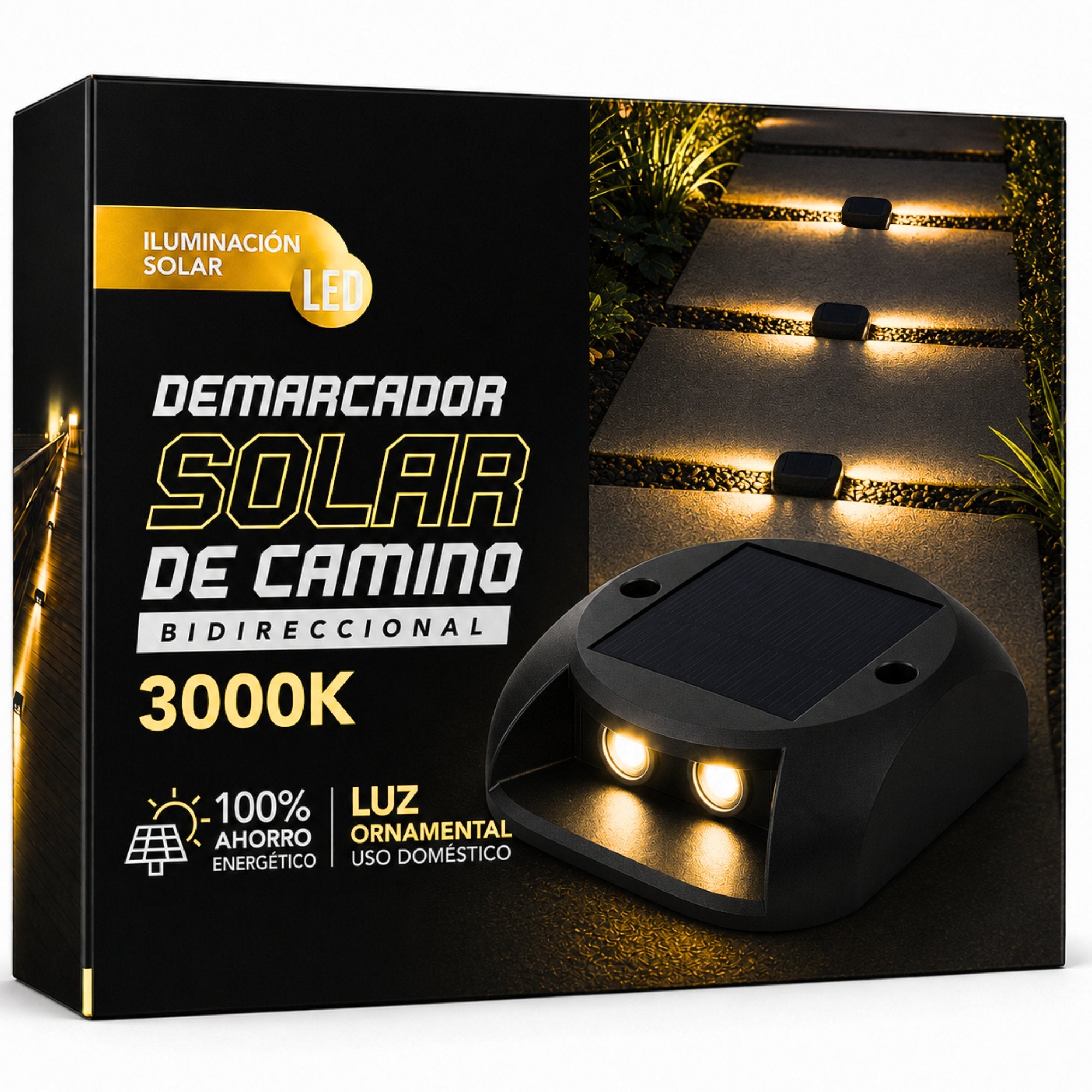 LUZ SOLAR DE SENDERO PARA CAMINO 3000K BIDIRECCIONAL 175414