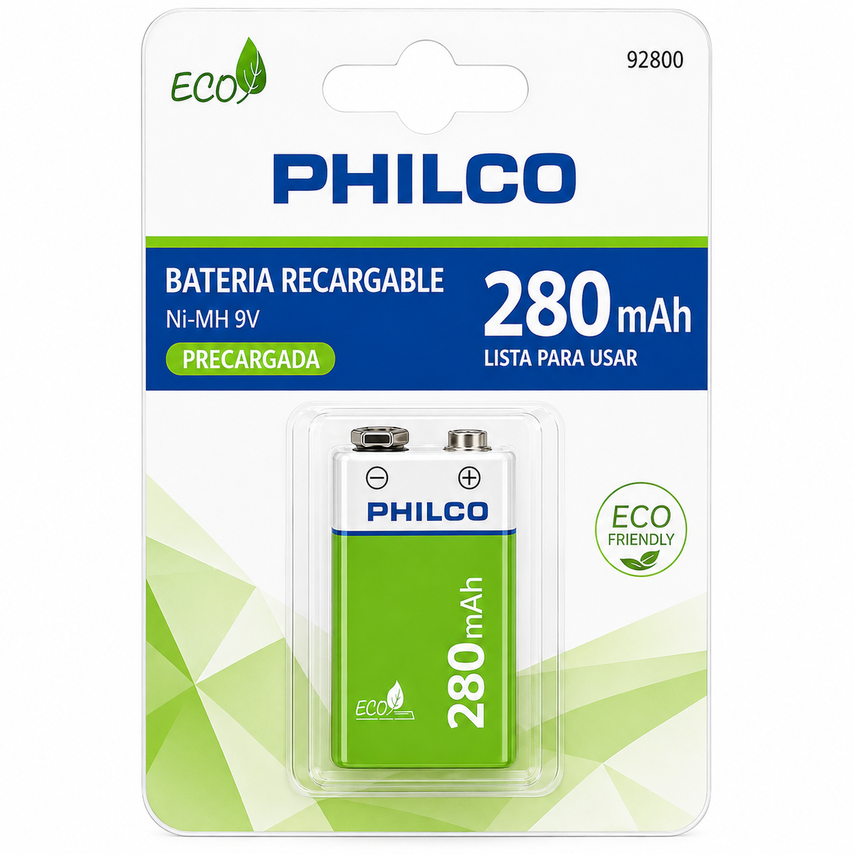 Batería 9V Recargable 280 mAH – Philco Eco Friendly Edition