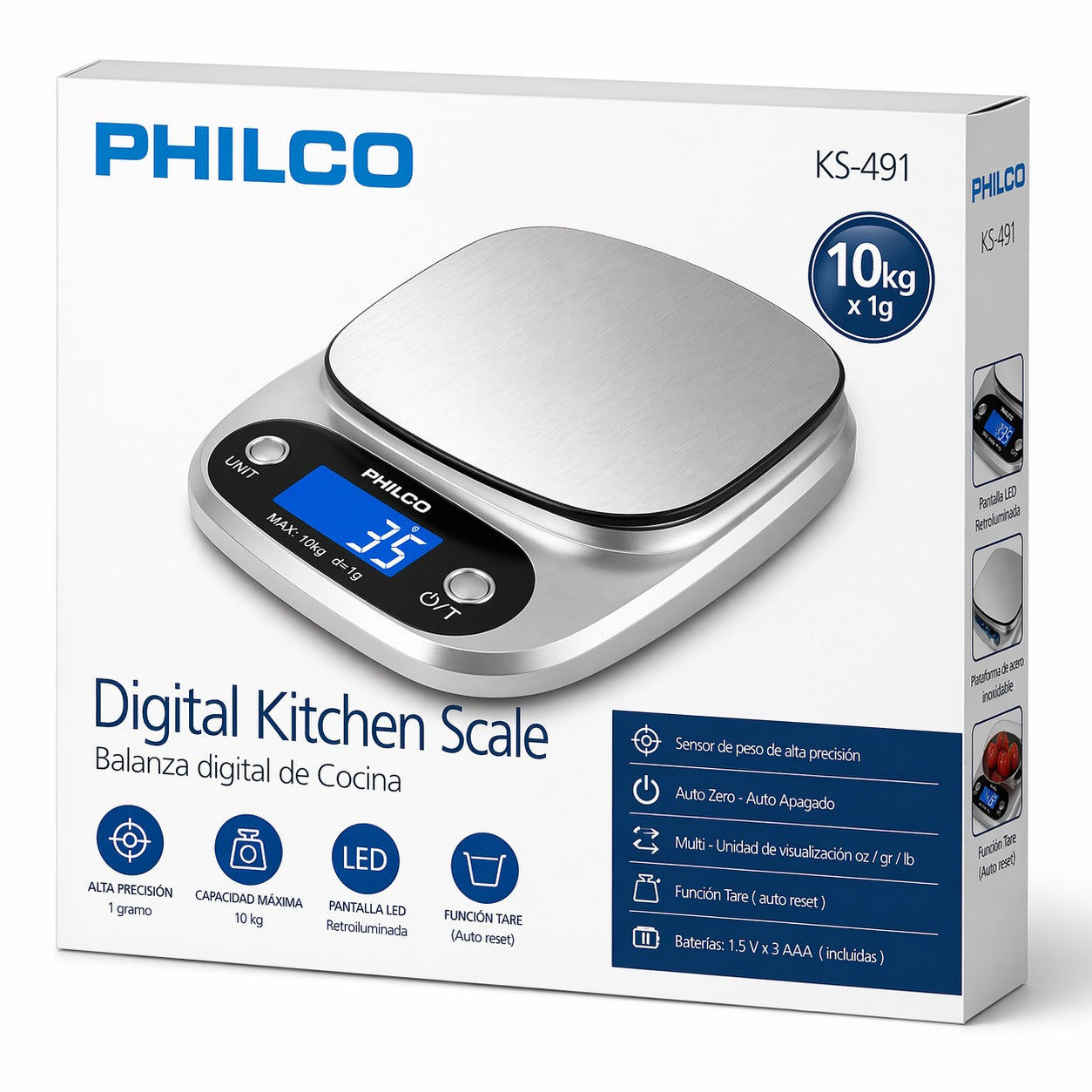 Pesa Balanza Digital Alta Precisión con Pantalla LED 10K Max