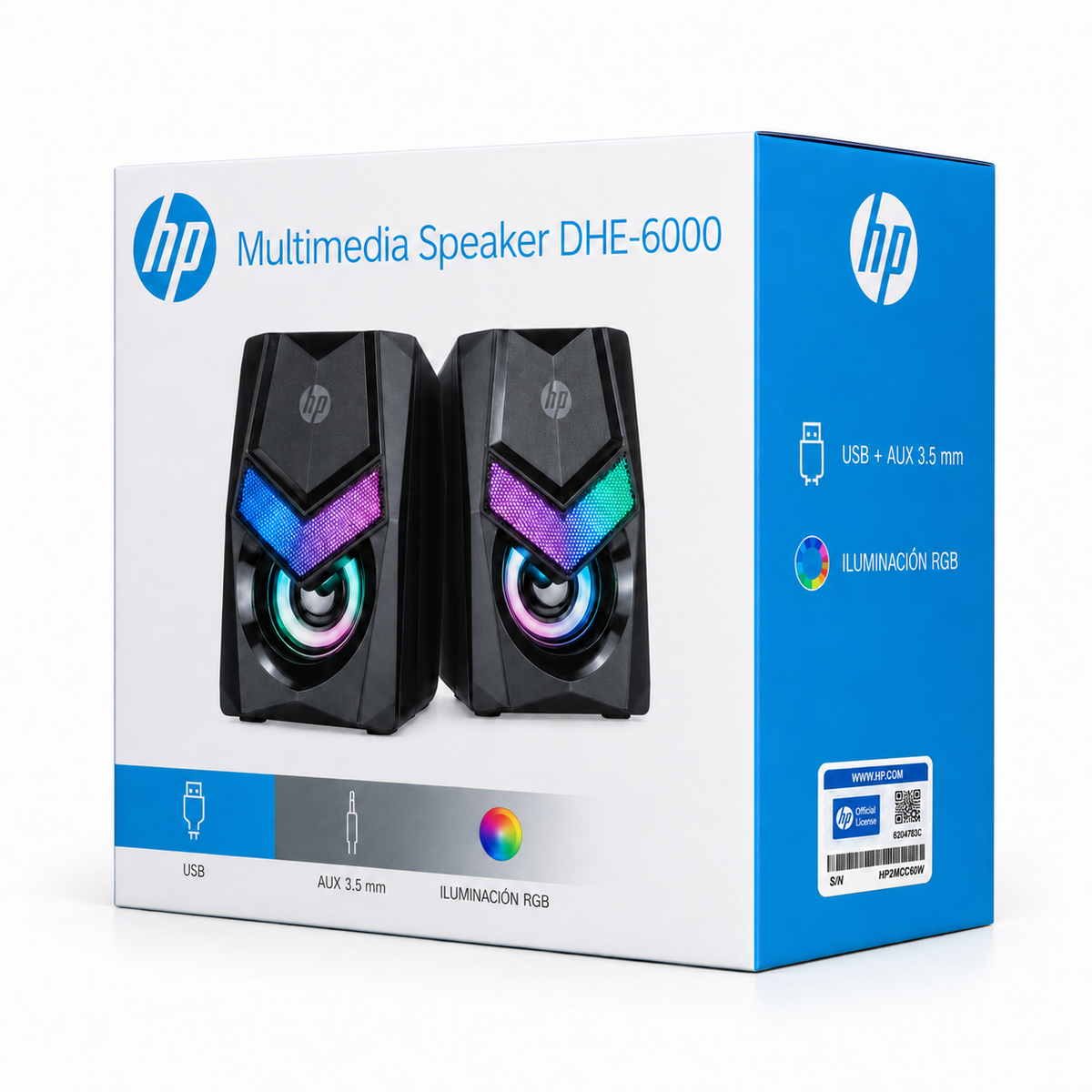 Parlante USB HP Multimedia con Iluminación RGB DHE-6000
