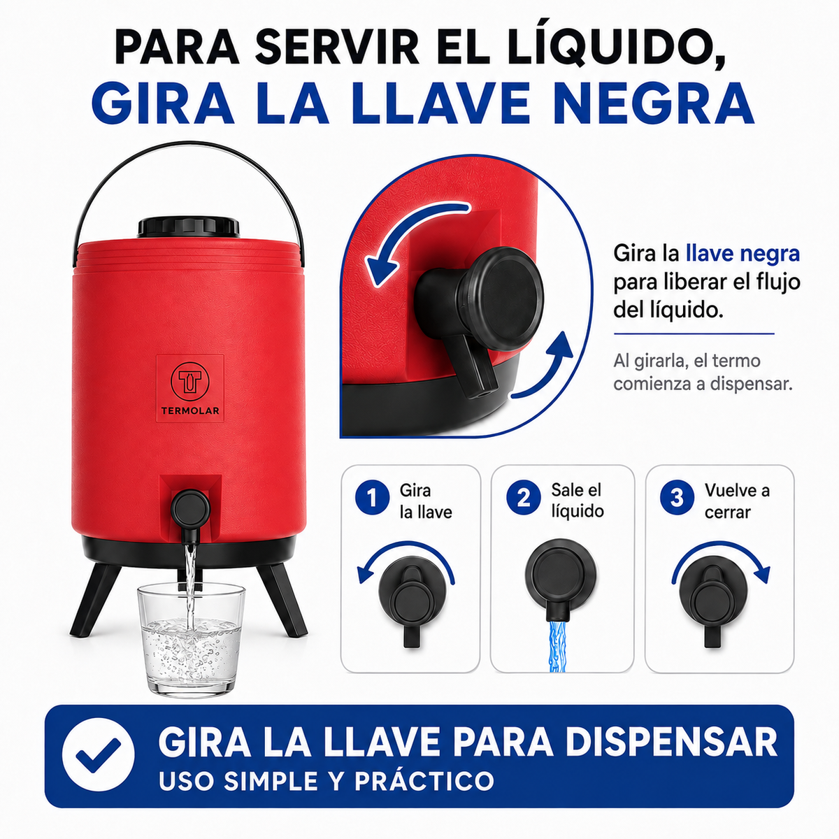 Maxi Termo de 15 Litros Termolar de Alta Eficiencia - Rojo