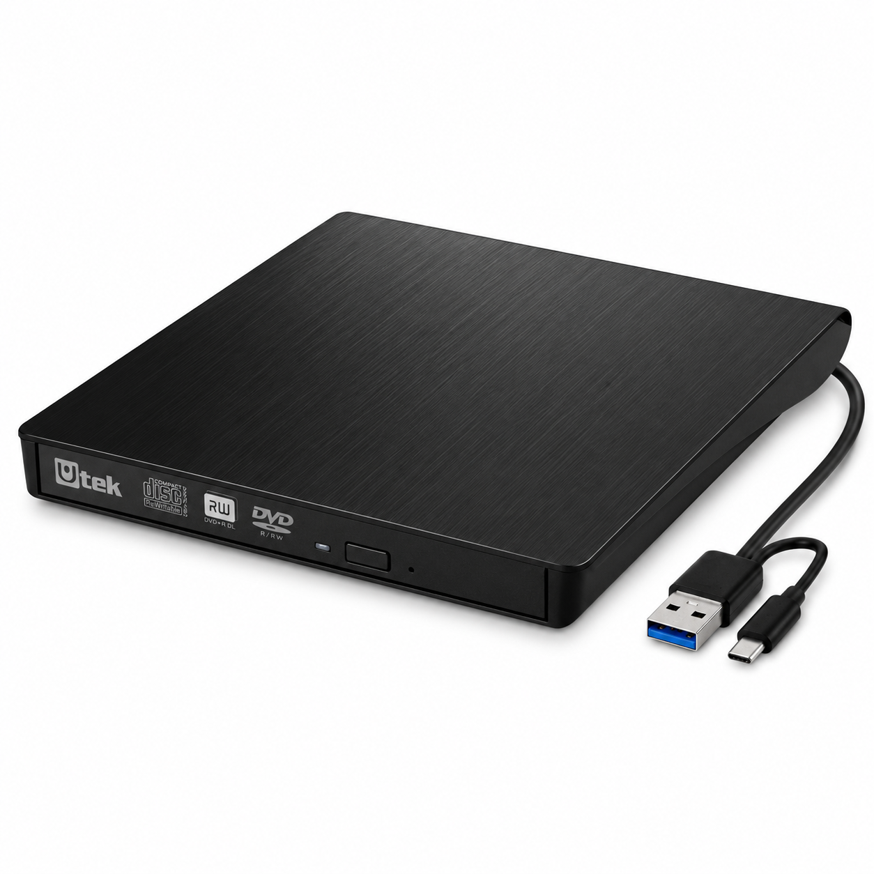 Grabador y Lector Externo de CD/DVD Dual USB / USB-C RD12X