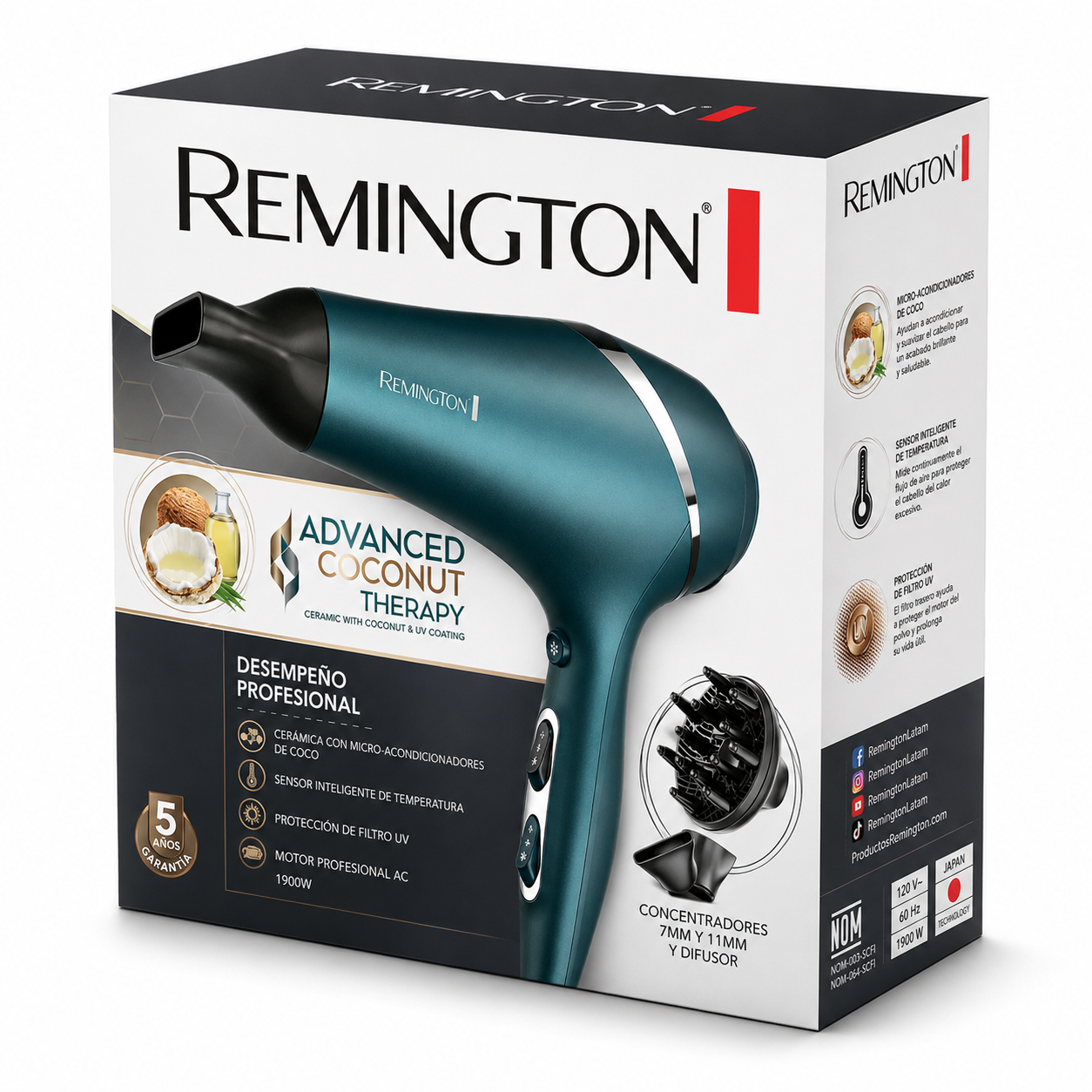 Secador Remington Coconut Therapy Ionizador Premium 2300W
