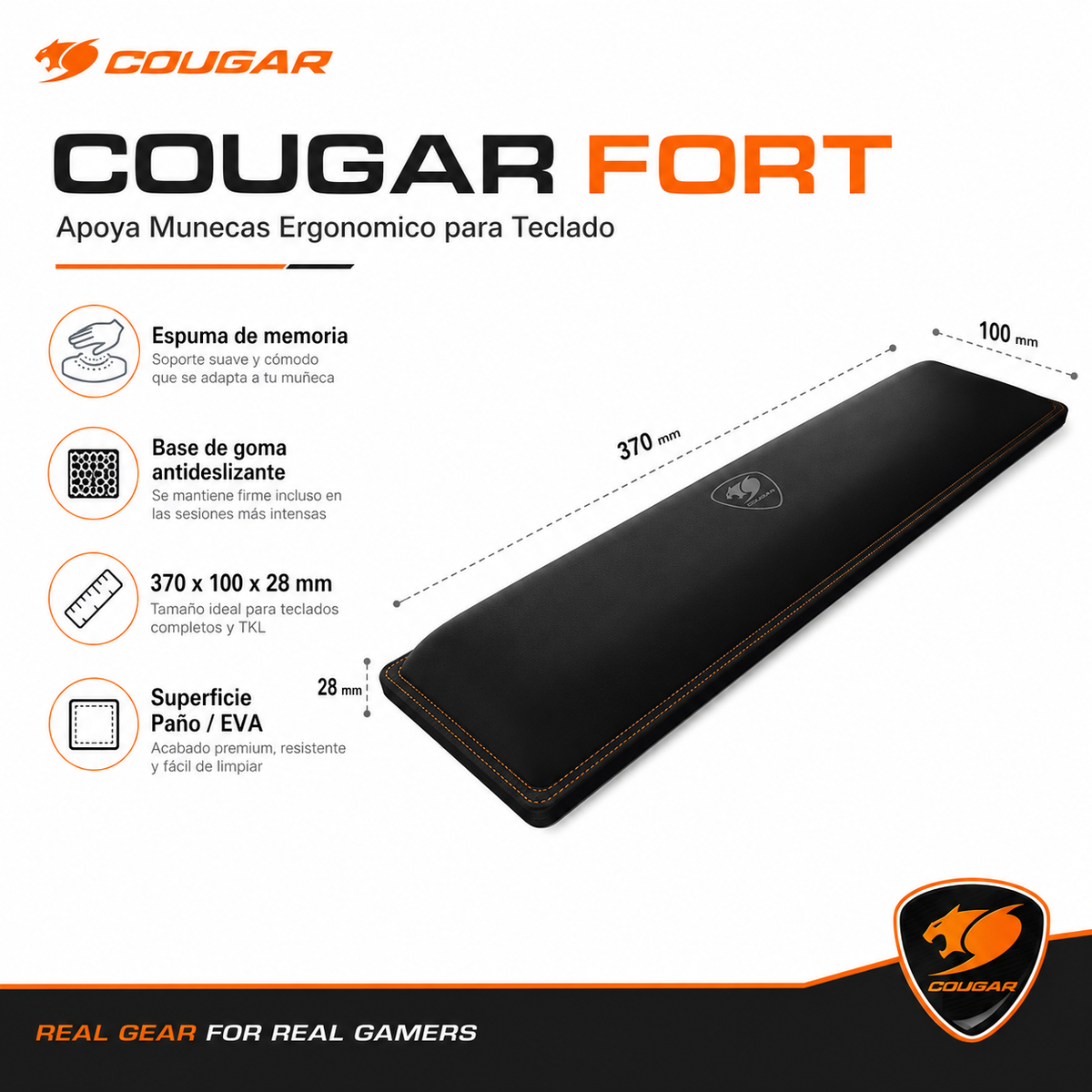 Apoya Muñeca Gamer Cougar Fort Ergonomic Edition