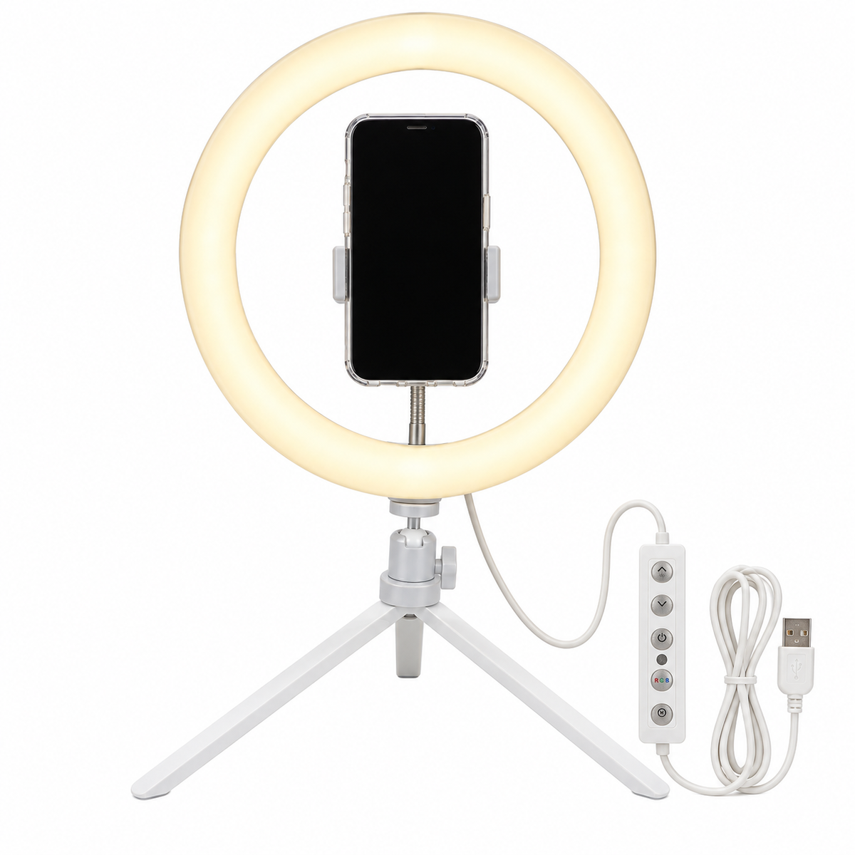 Aro de Luz Multicolor RGB 12" con Soporte para Smartphone