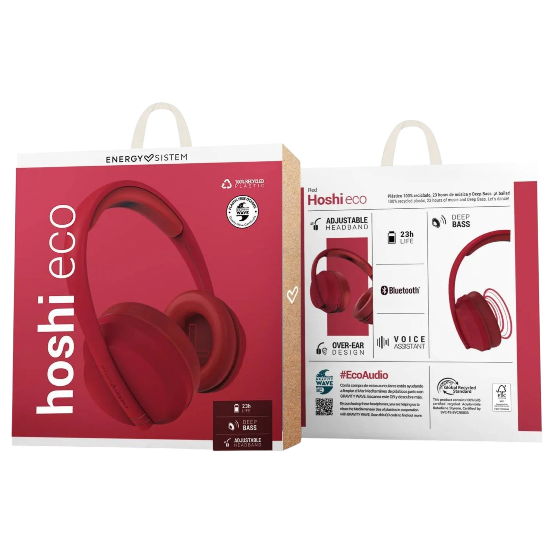 Audífonos Energy Sistem HOSHI Rojo Autonomía 23H + Assistant