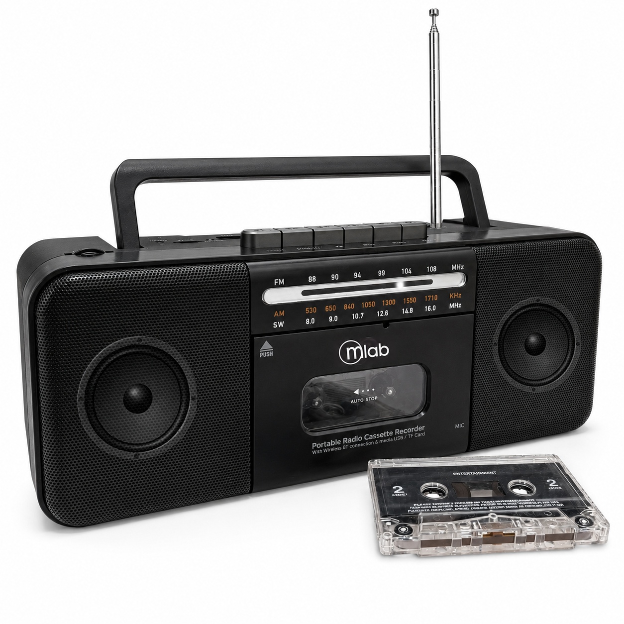 Radio AM/ FM/ BT/ Mp3/ Bluetooth  Con Cassette CF-28  Old Time 1980'S