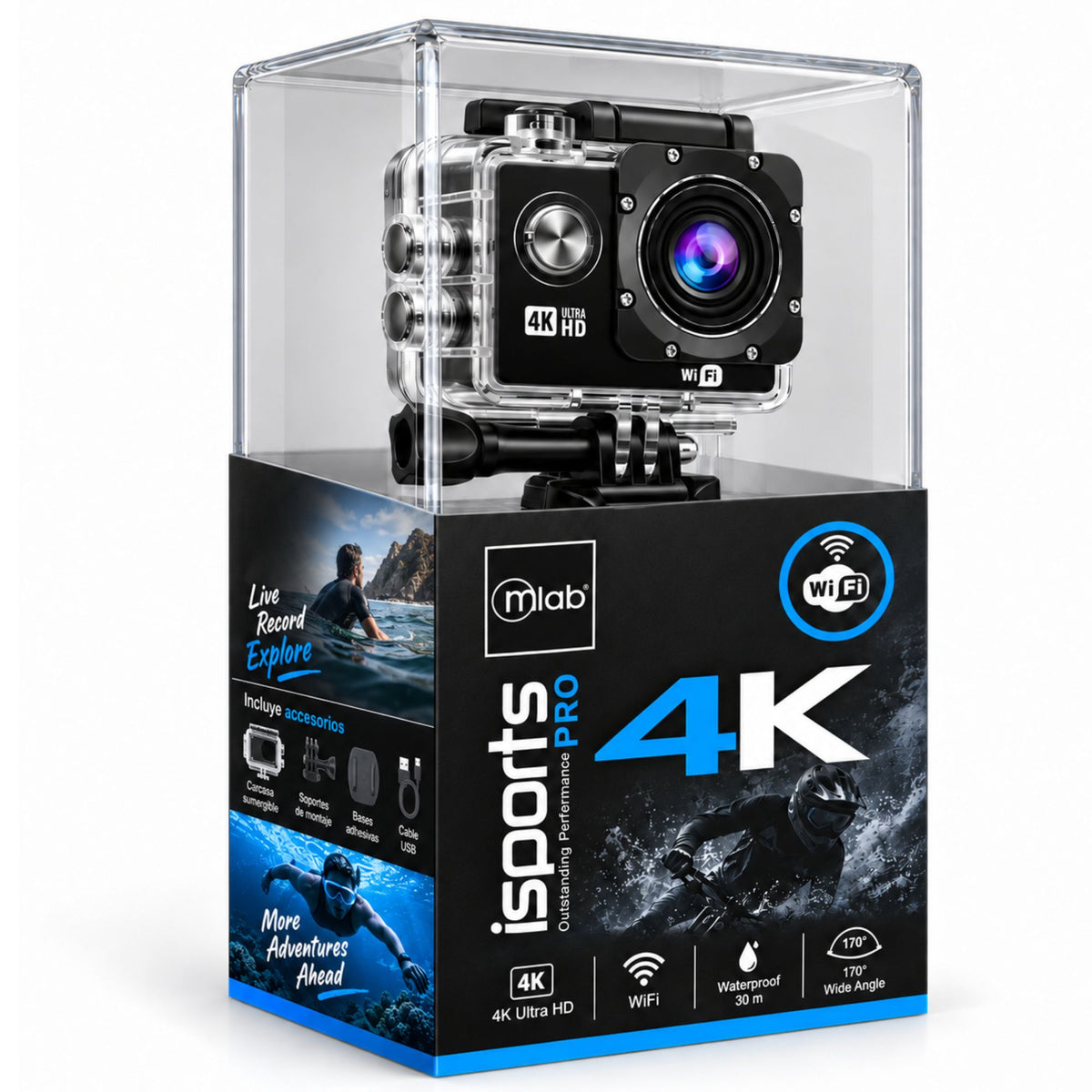 Cámara Deportiva 4K Waterproof Ultra HD ISPORT Wifi - 8962