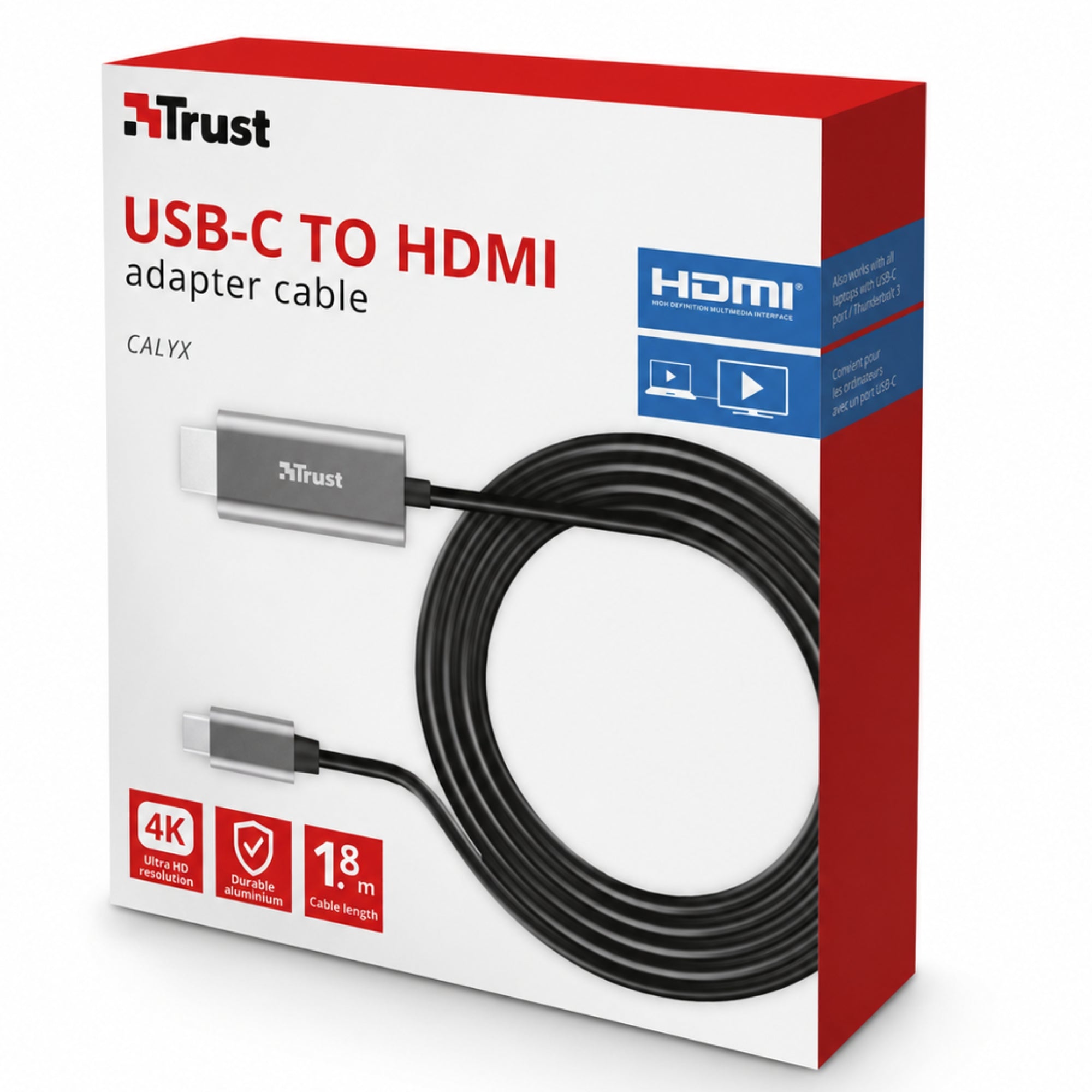 Cable HDMI a USB C Trust Calyx 4K Profesional 1.8m Hz