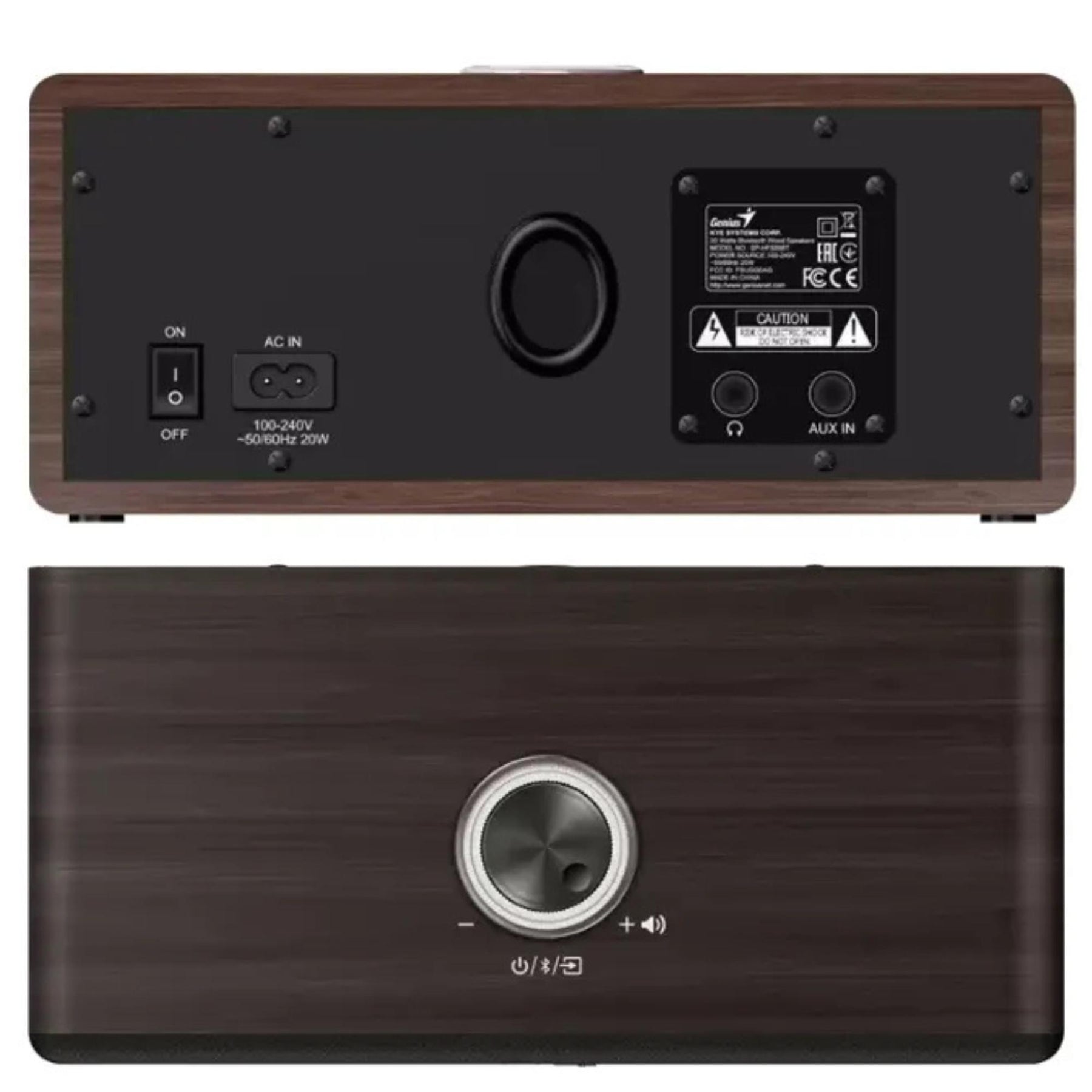 Parlante Genius Dark Brown Elegant 20W RMS Bluetooth HF505BT