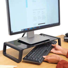 Soporte de Monitor Trust Monta Premium Tempered GLASS Black