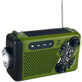 Radio de Emergencia Solar Recargable + Dinamo AM/ FM/ SW/ BT Green Edition