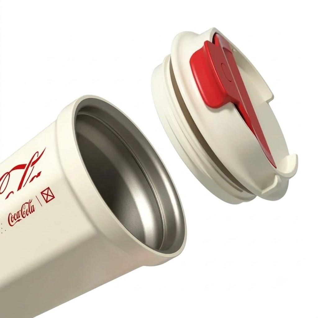 Vaso Termico MUG Germ Coca-Cola Acero Inoxidable 390ML White