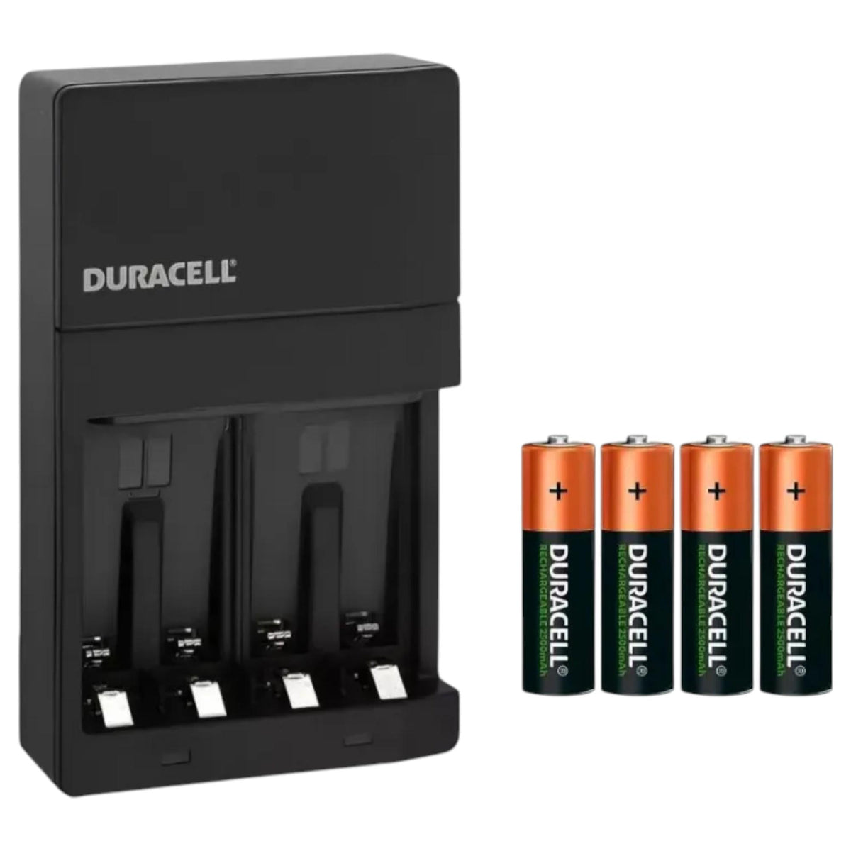 Cargador de Pilas Duracell + 4 Baterías A A Recargables