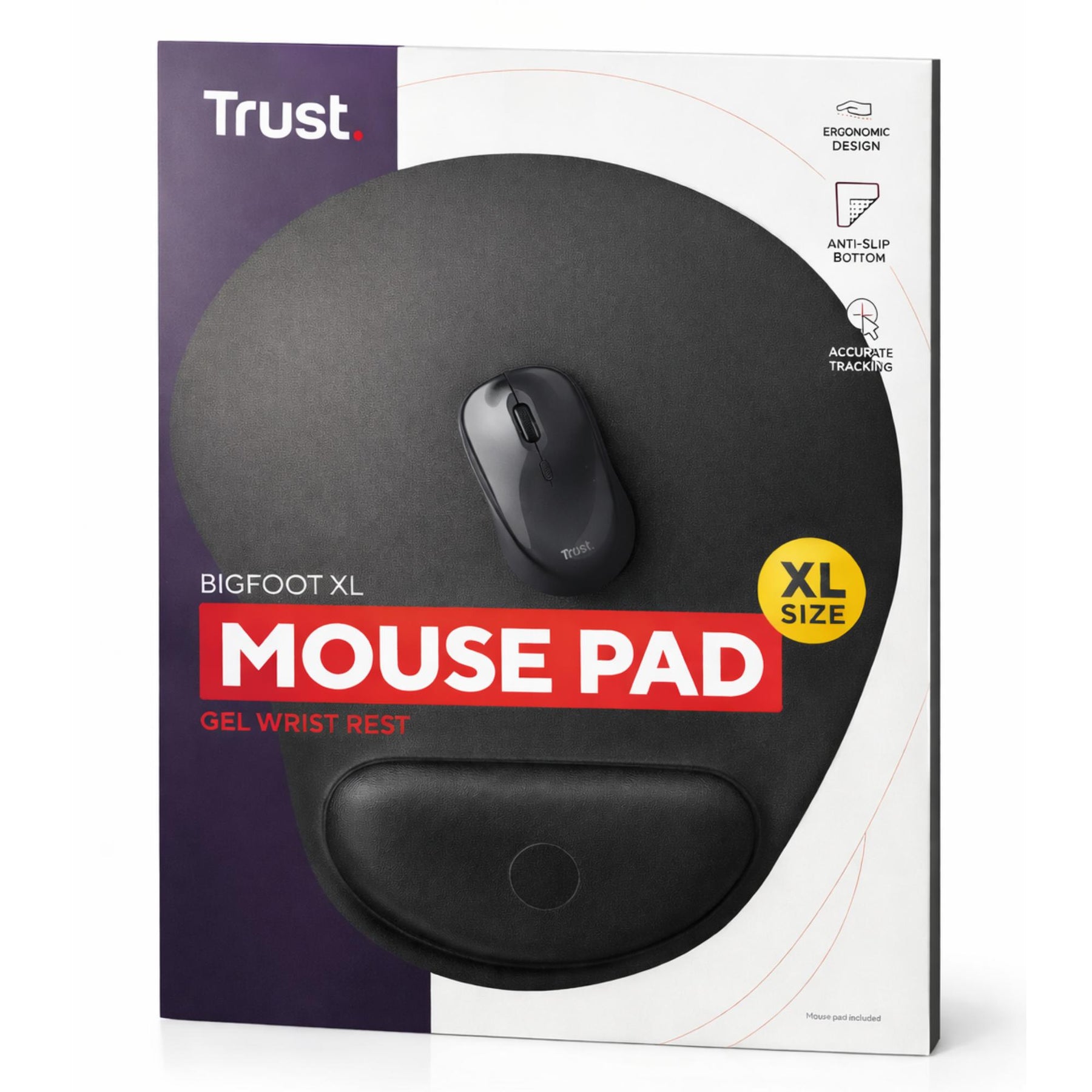 Mousepad Ergonómico con Apoya Muñecas GEL Trust BIGFOOT XL