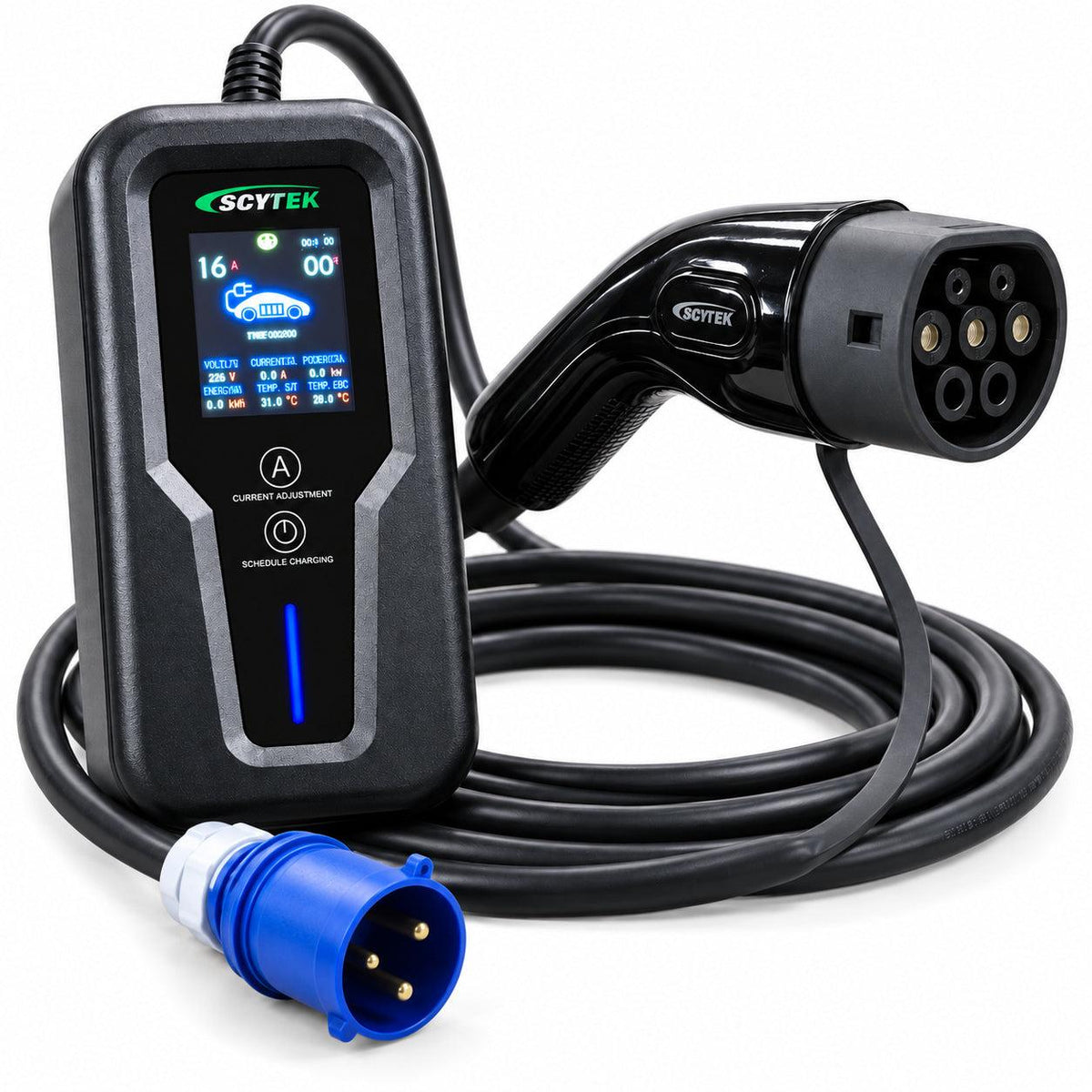 Cargador Auto Eléctrico Portátil Tipo 2 7kW 32A