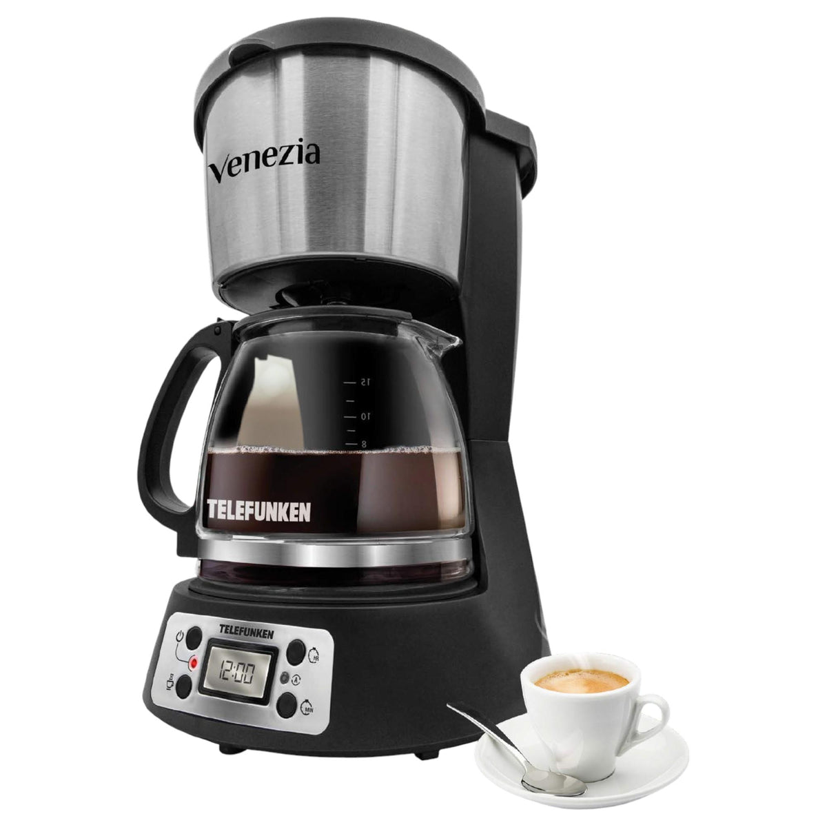 Cafetera Eléctrica Venezia Keep Warm Programable 1.5 Litros