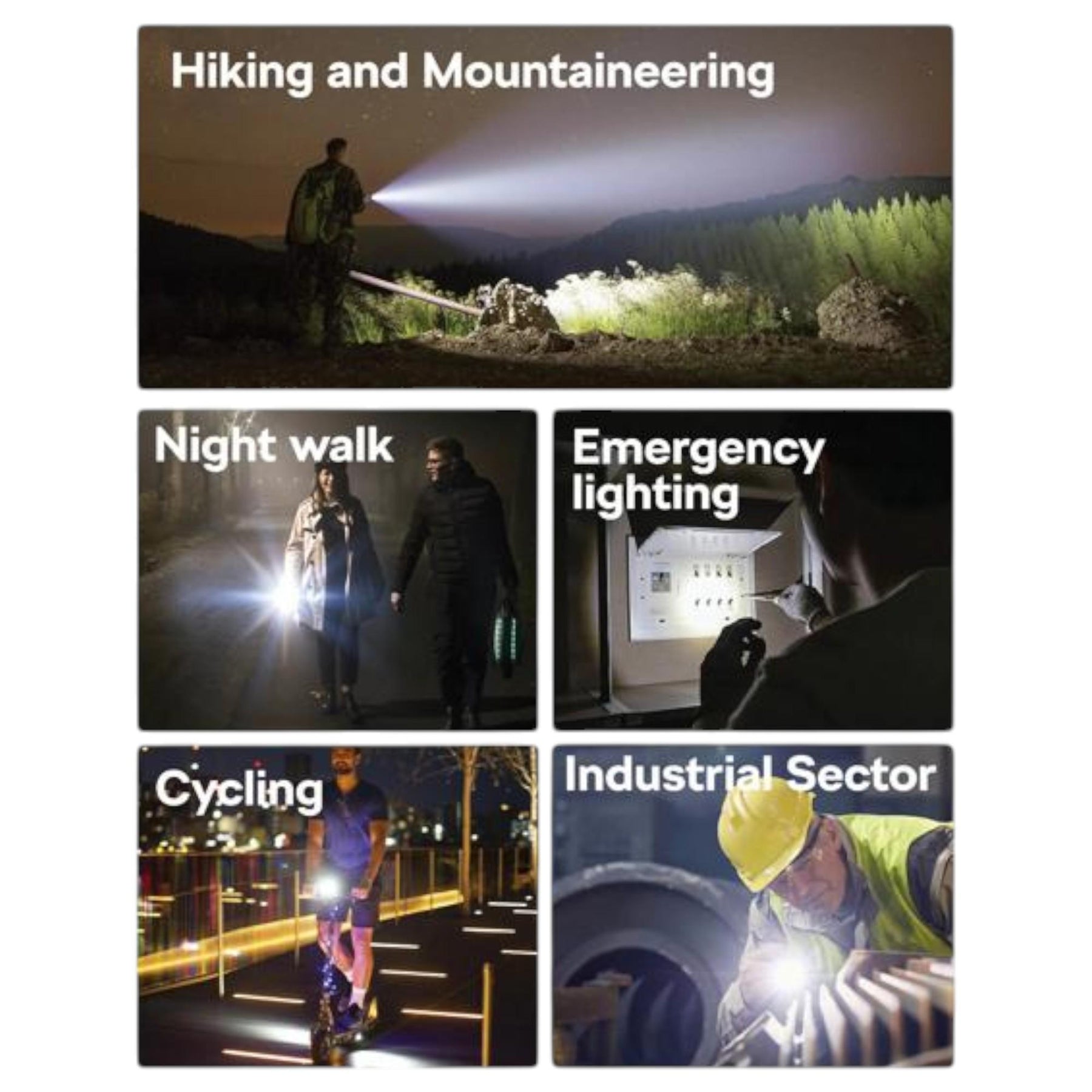 Linterna LED 60W High Power Zoom Aluminium USB-C Recargable