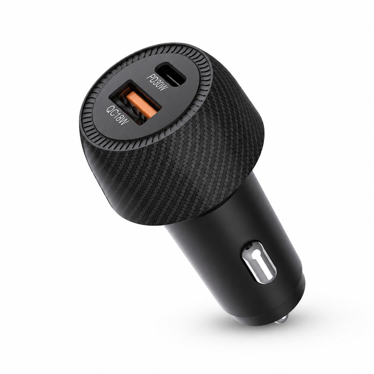 Cargador para Auto Dual 48W USB-C + USB-A Carga Ultra Rápida