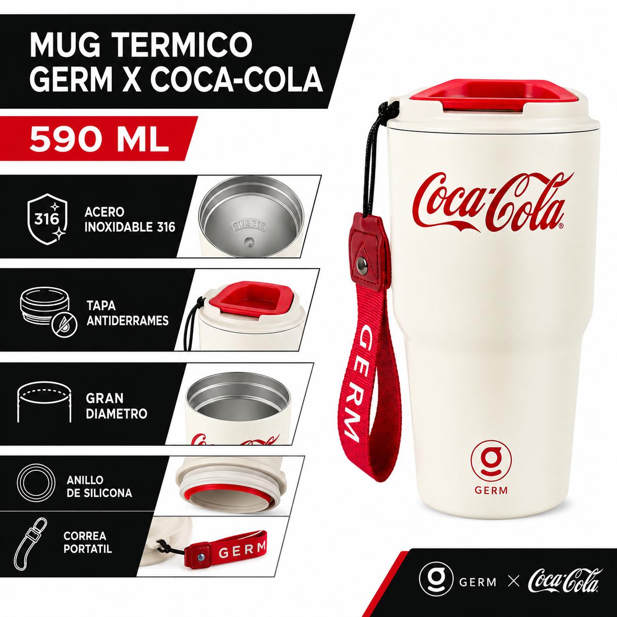 Vaso Térmico MUG Germ Coca-Cola 590ML White Edition