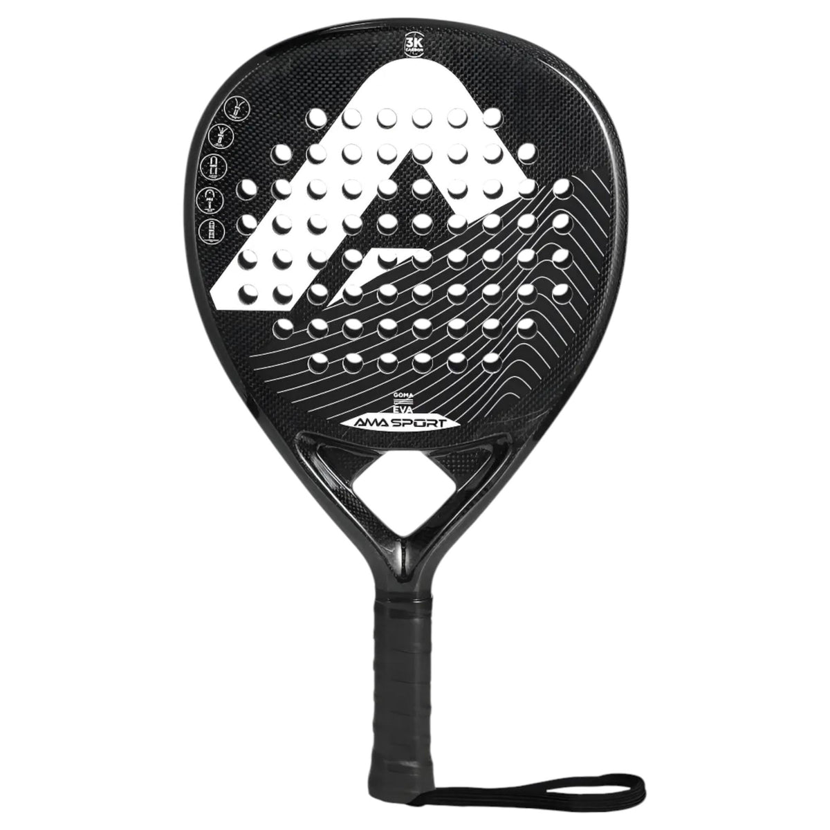Pala de Padel Ama Sport Fibra de Carbono Reforzada 12K EVA