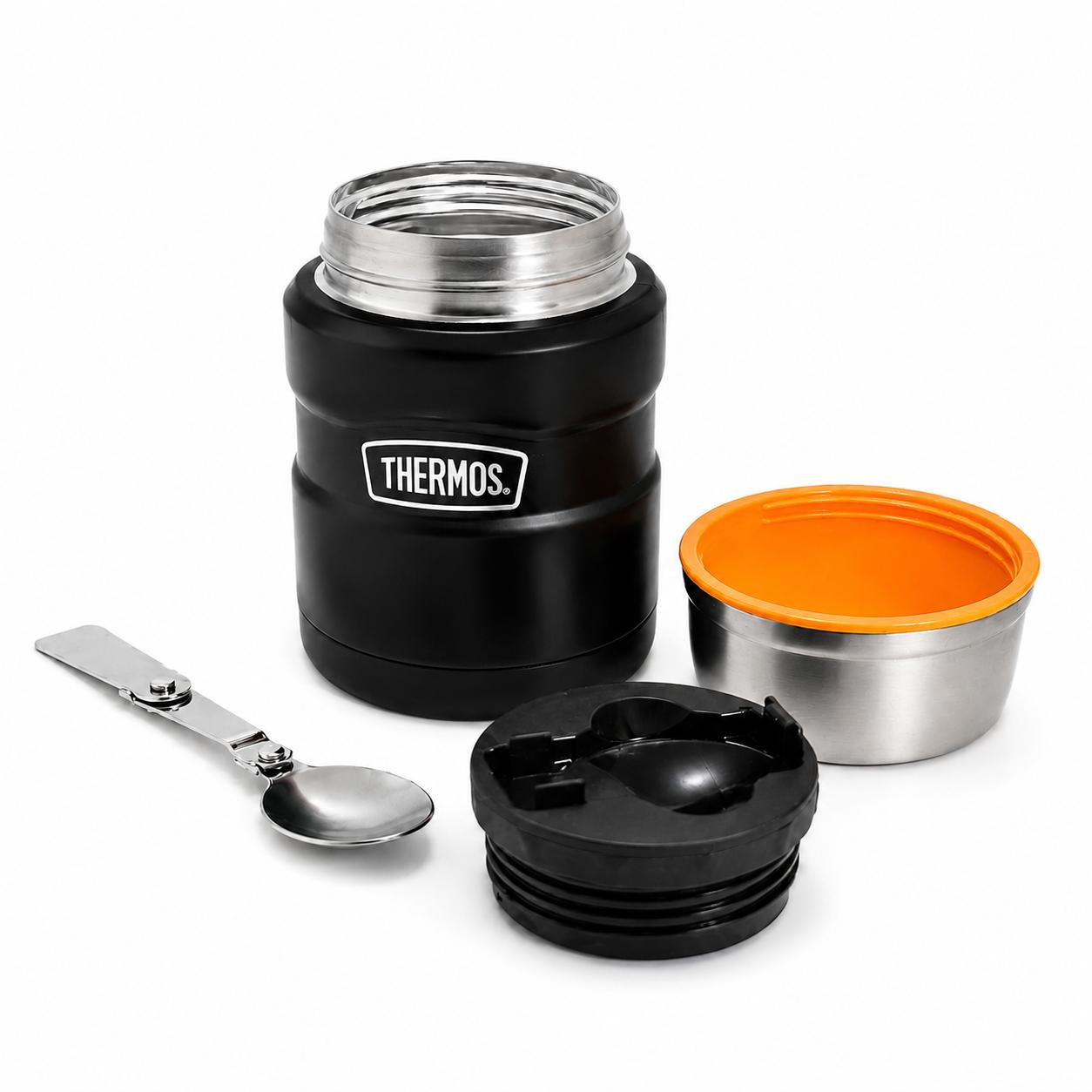 Termo de Comida Premium Inox Thermos King  470ML Negro