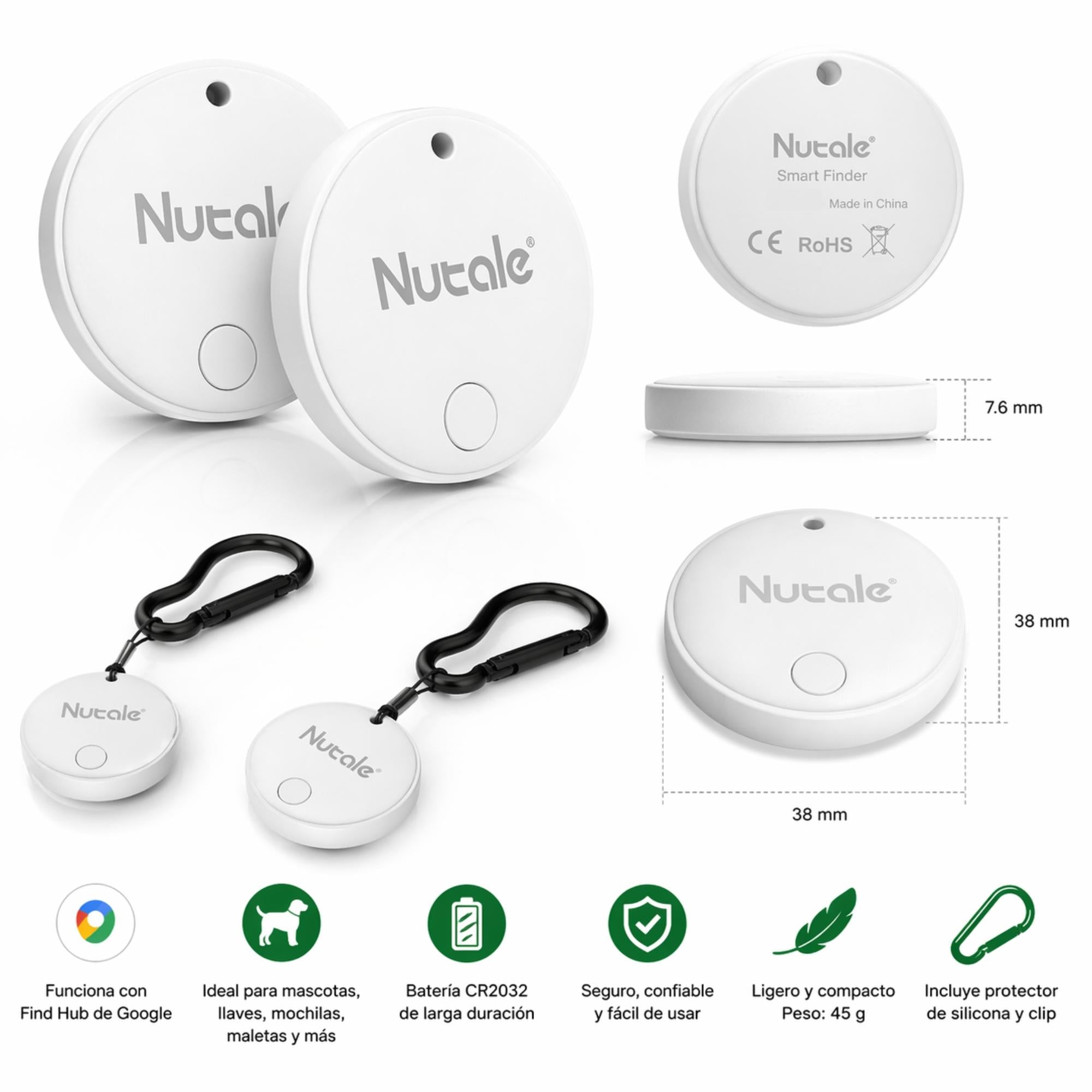 KIT de 2 Localizadores GPS  para Android Find Hub Google