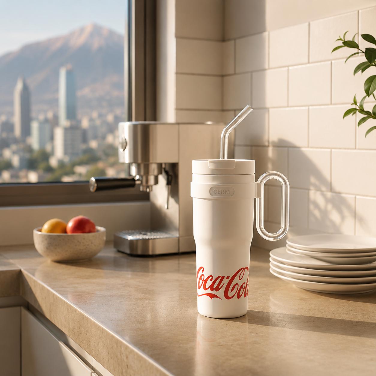 Vaso Térmico GERM Coca-Cola 1100ML White Acero Inoxidable