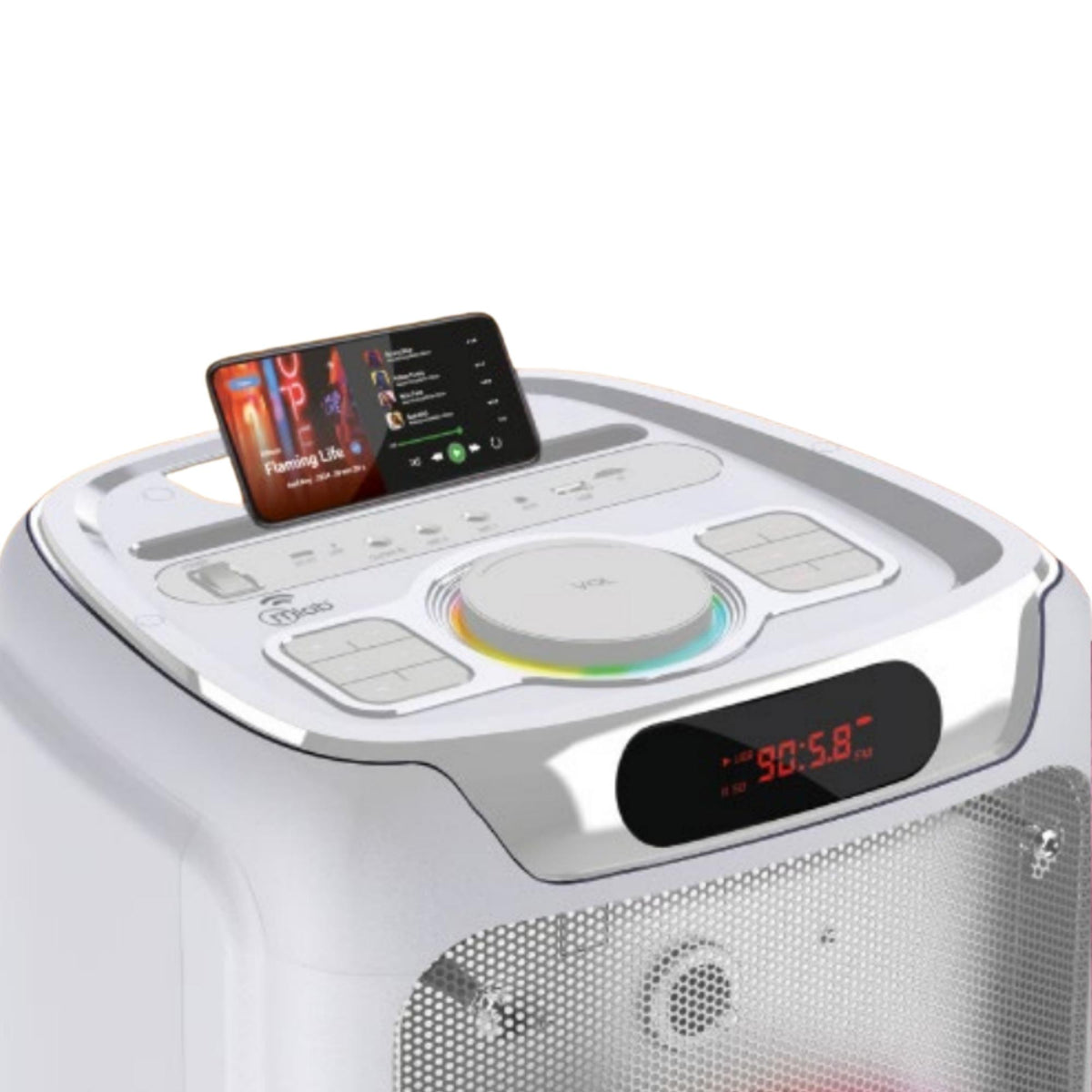 Parlante Karaoke Flaming BIG BASS Dual 8" MicWireless 60WRMS