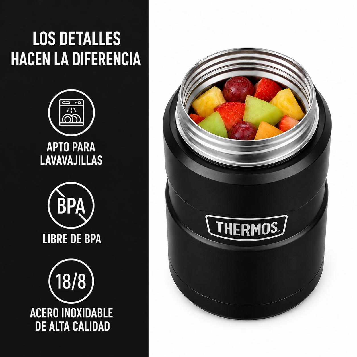 Termo de Comida Inox Thermos King  700ML  Negro
