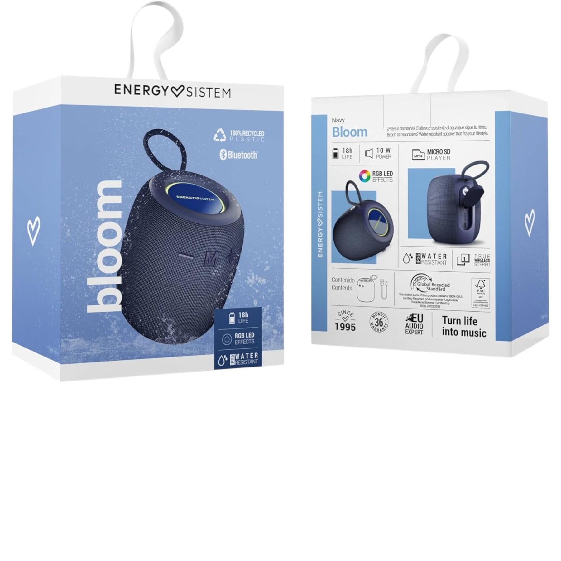 Parlante Bluetooth Energy Sistem Bloom Navy IPX6/ 10W/ 18Hrs