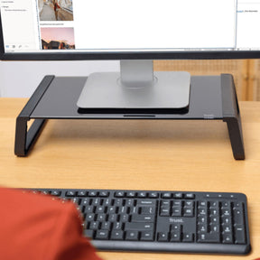 Soporte de Monitor Trust Monta Premium Tempered GLASS Black