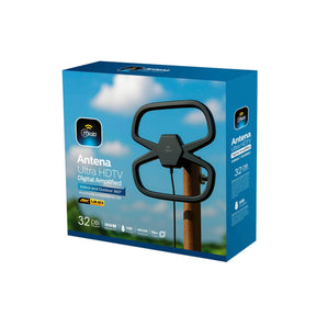 Antena de TV Digital HDTV Amplificada 32DBI / 10MT / Ext-Int