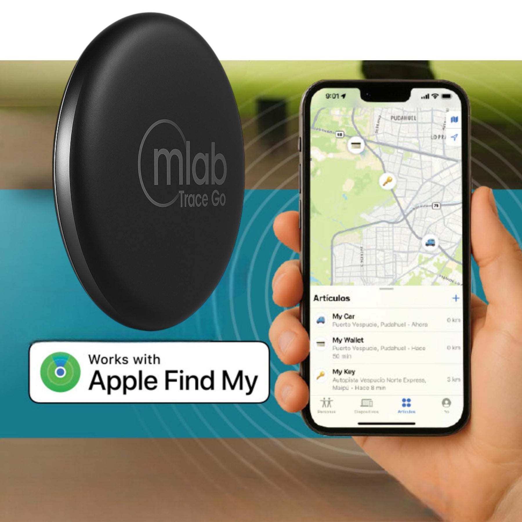 Kit GPS MFI Rastreador Multiuso Compatible con Apple Find My
