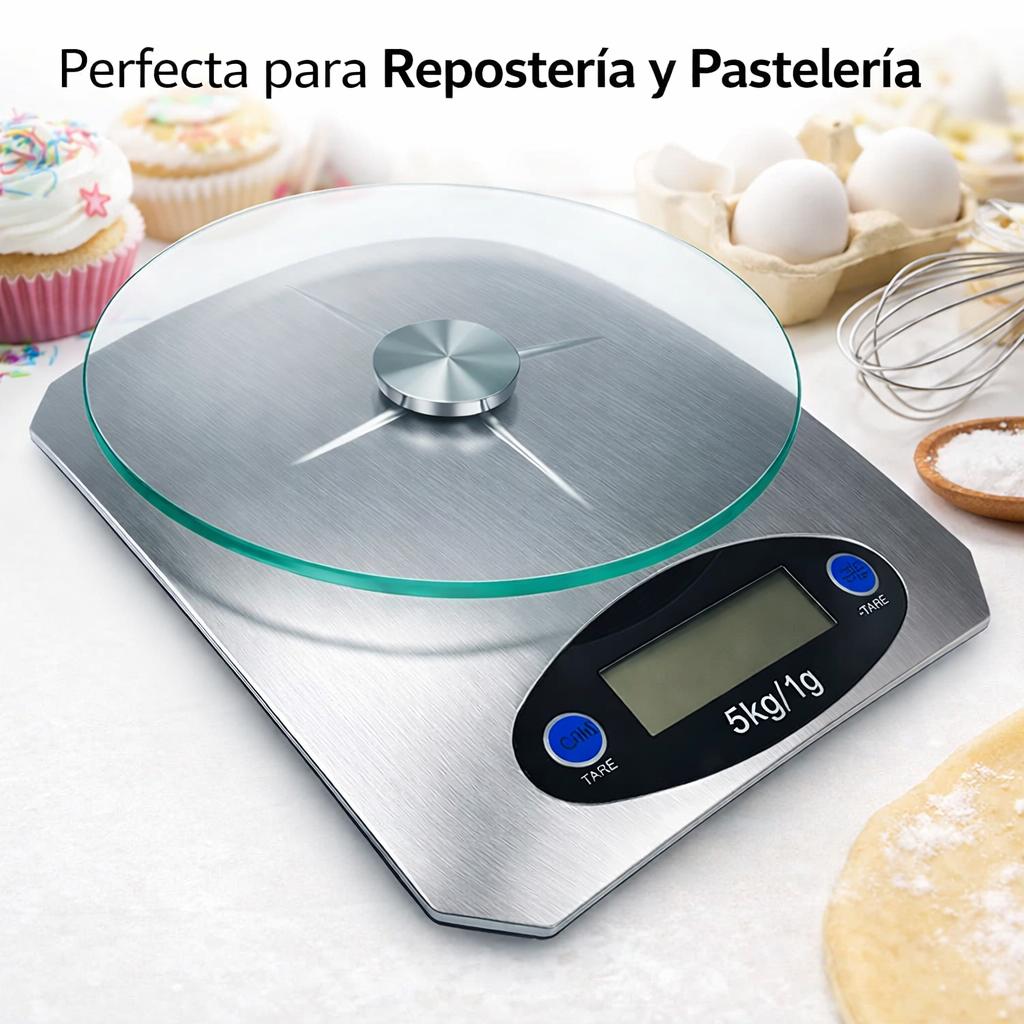 Balanza Digital de Cocina con Pantalla LCD de Alta Precisión